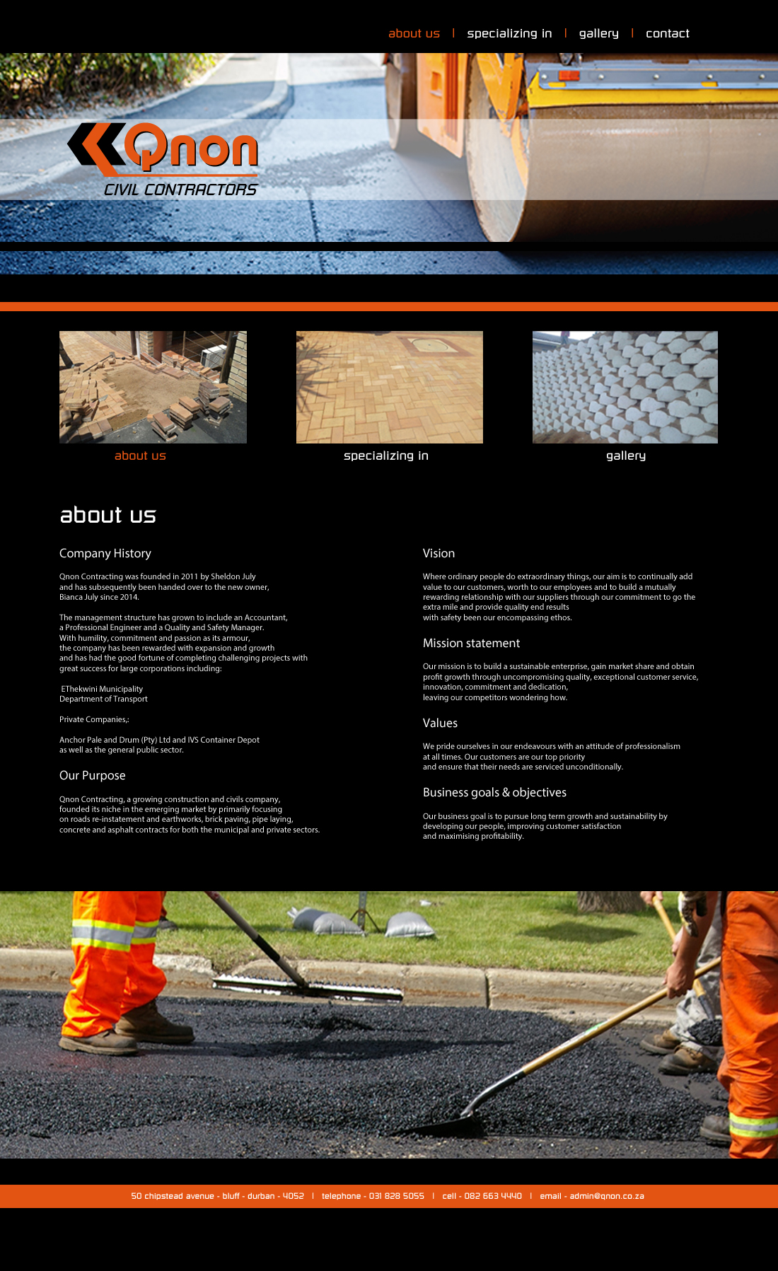 qnon | civil contractors | about us page
